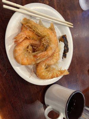 Giant shrimp - use my chop sticks to gauge size