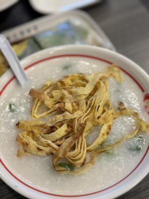 egg and vegetable congee