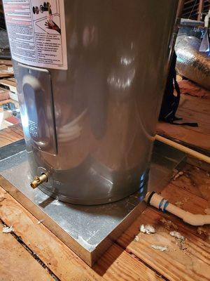 New electric water heater - code approved!