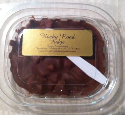 Rocky Road Fudge. All fudge comes w/spoon.