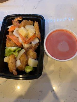 Sweet and sour shrimp (sauce on side)