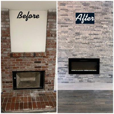 Fireplace remodeled