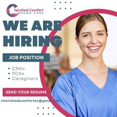 Now hiring! CNAs, PCAs, and Caregivers!