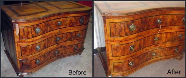 Commode before & after