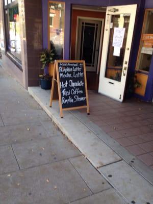 Coffee sign that captured our attention.