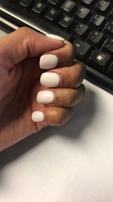 Nails are bumpy, uneven and very thick.