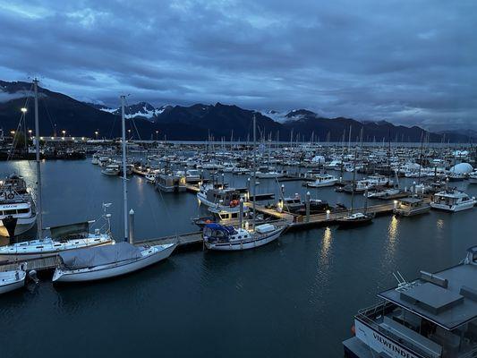 View from hotel room, evening.