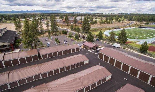 Overhead of Northwest Crossing Self-Storage.  Located in a great area of Bend.