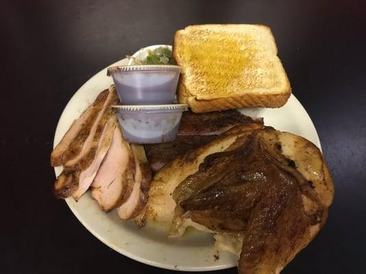 My husband ordered this three meat plate the ribs look very tender!!! He lives Ioved it!