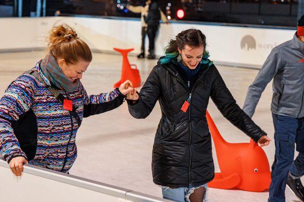 Family time at our synthetic ice rink.