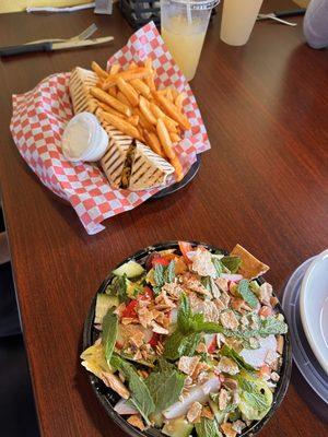 Chicken Shawarma Pita Combo, Fattoush Salad