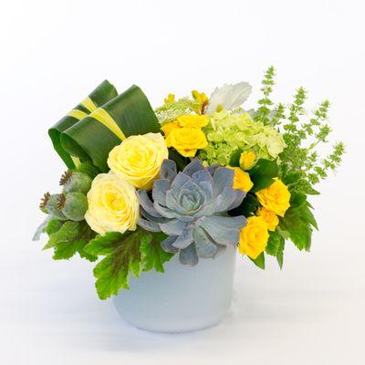 Succulents make a great addition to a fresh flower arrangments