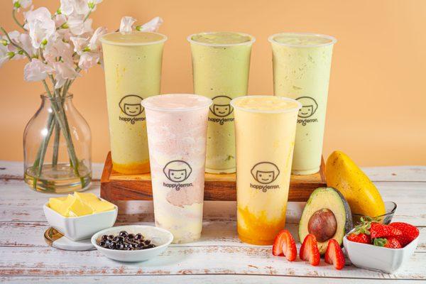 Smoothie Series - creamy fruity flavors made with real fruit... add your favorite toppings to them!