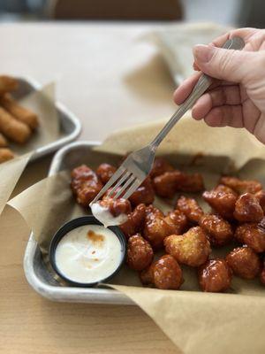 Honey BBQ Califlower Bites with Ranch