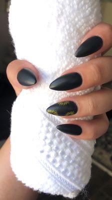 Black matte with sunflowers