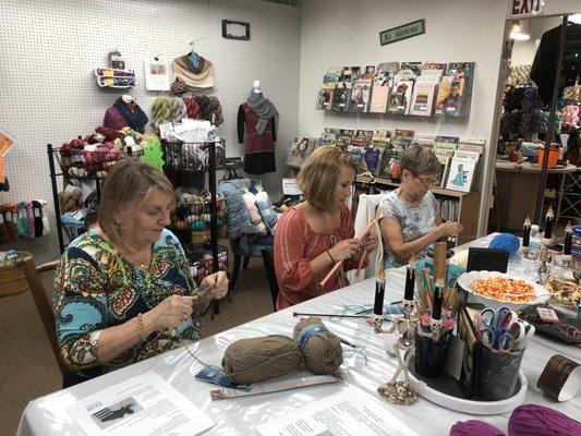 Learn to knit and crochet - group and private lessons.