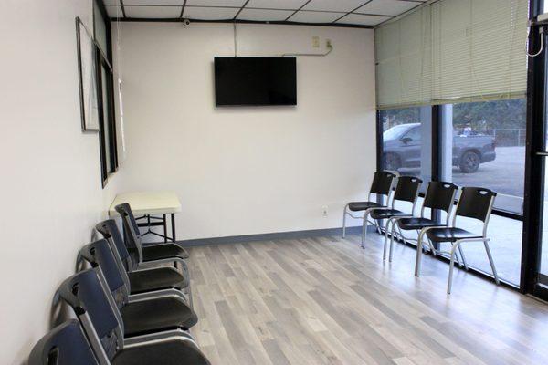 The waiting room at Emmaus Healthcare