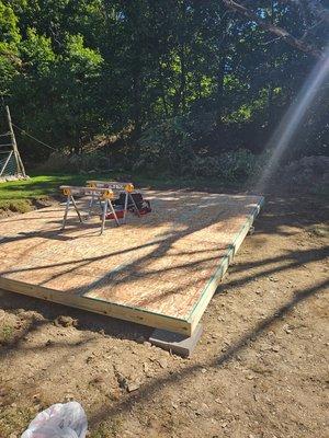 New floor installed for "movable" shed