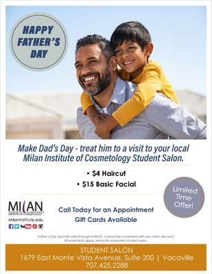 Father's Day Specials! Valid until 6/30/22.