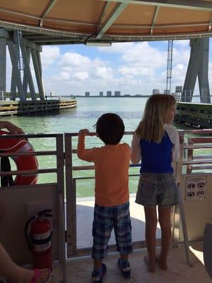 Going under the bridge at Hickory Bay