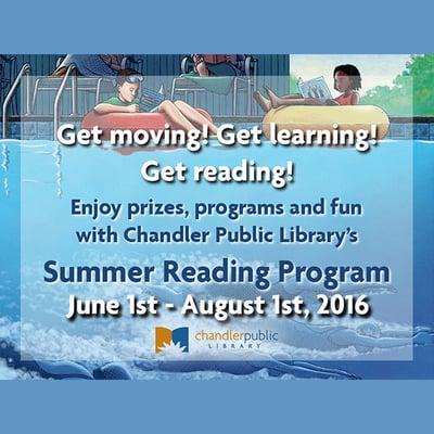 Summer Reading Program starts on June 1st. www.chandlerlibrary.org/srp