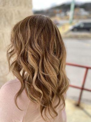 Halo of Honey Highlights on this gorgeous red head.