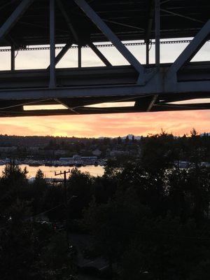 Gorgeous Fall Seattle sunset from the roof deck of the A.W. Larson building.