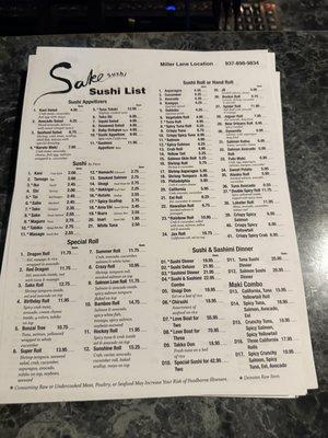 Update sushi price