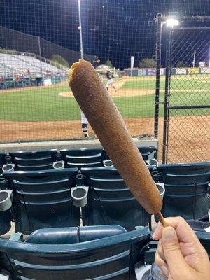 Foot long corndog