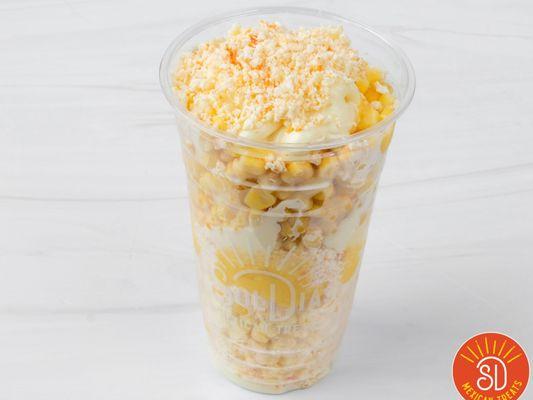 Elote prepared with salt, butter, mayo and your choice of cheese. Parmesan or fresco