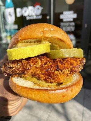 Fried chicken breast sandwich