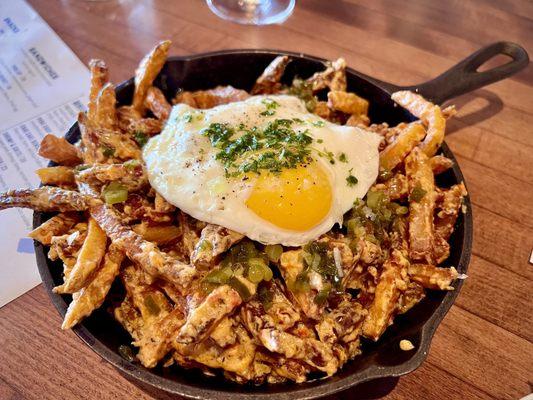 Pimento Cheese Fries with Sunny Egg