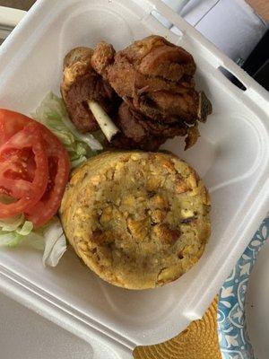 Chicharron de Pollo with mofongo