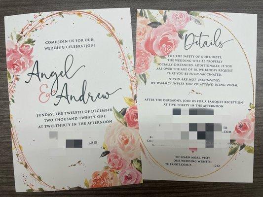 Wedding invitation