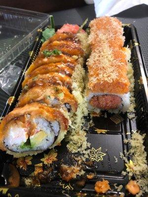 Friendship roll and spicy girl roll