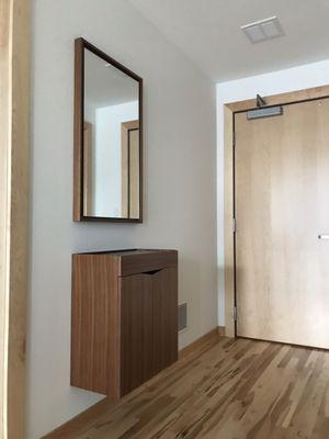 Bdi Ciao 2 Door Cabinet (perfect for storage and keys) with the matching Ciao mirror