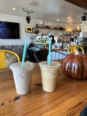 Iced Mayan Chai Tea and Snowman Coffee