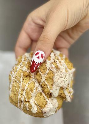 Pumpkin Scone~ A nice sweet icing on top and a good way to start the day for a nice fall breakfast.