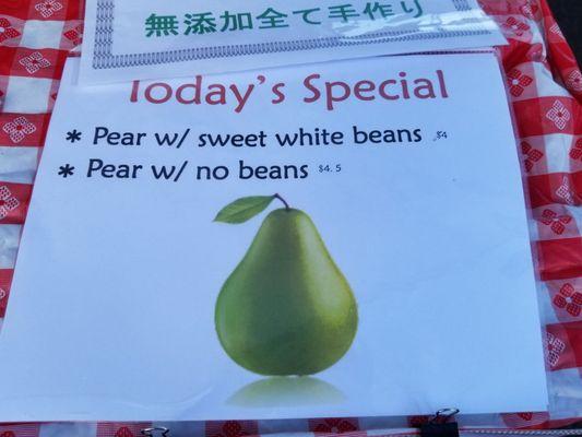 Today's Special... mochi filled with Pear !!!