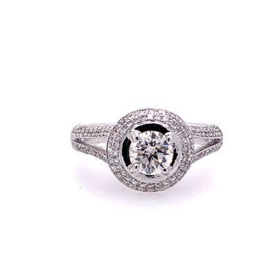 18k White Gold Diamond Engagement Ladies Ring