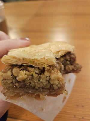 Homemade authentic baklava, so nutty!