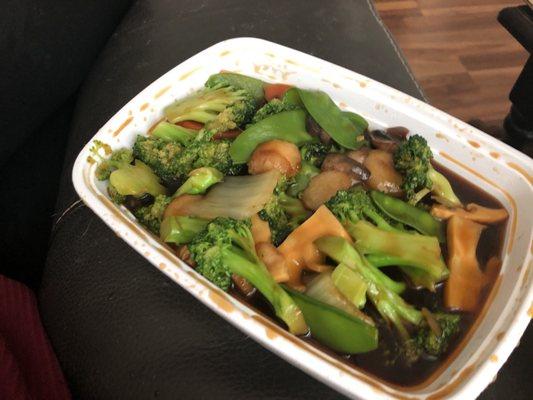 Takeout mixed veg with brown sauce