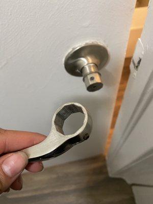 Bathroom handle always coming off