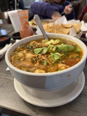 Chicken tortilla soup bowl. Huge portions and delicious!