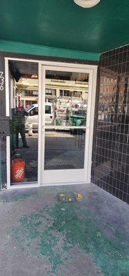 Commercial door installation.