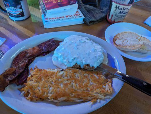 Simple breakfast chicken fried steak  yummy.