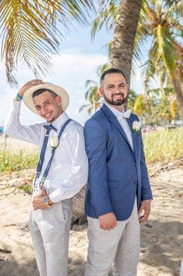 My son and I on my wedding day dressed by MDO