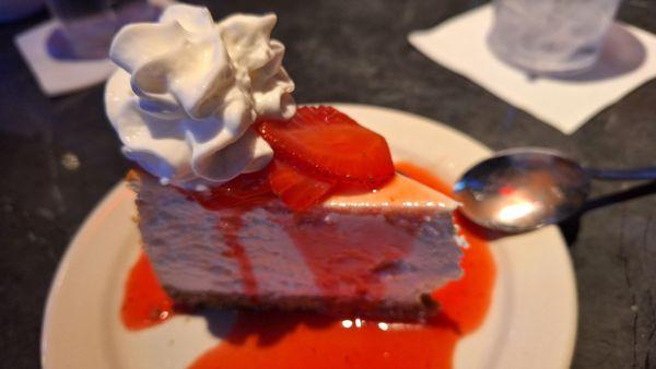 Cheesecake with strawberry topping