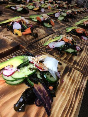 Seaweed salads featuring Maine seaweed for our farm to fork dinner!