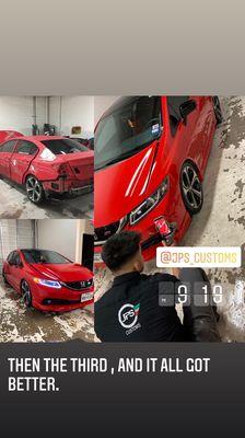 Honda Civic full paint restoration , dents repaired,